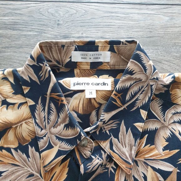 Pierre Cardin Men's Hawaiian Shirt Short Sleeve 100% Cotton Size M - Picture 2 of 4